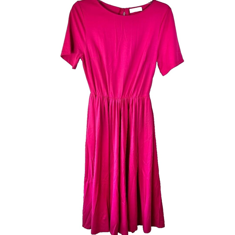 Rocco Ragni Pink Short Sleeve Midi Dress MSRP $425.00 Size Small Made in Italy